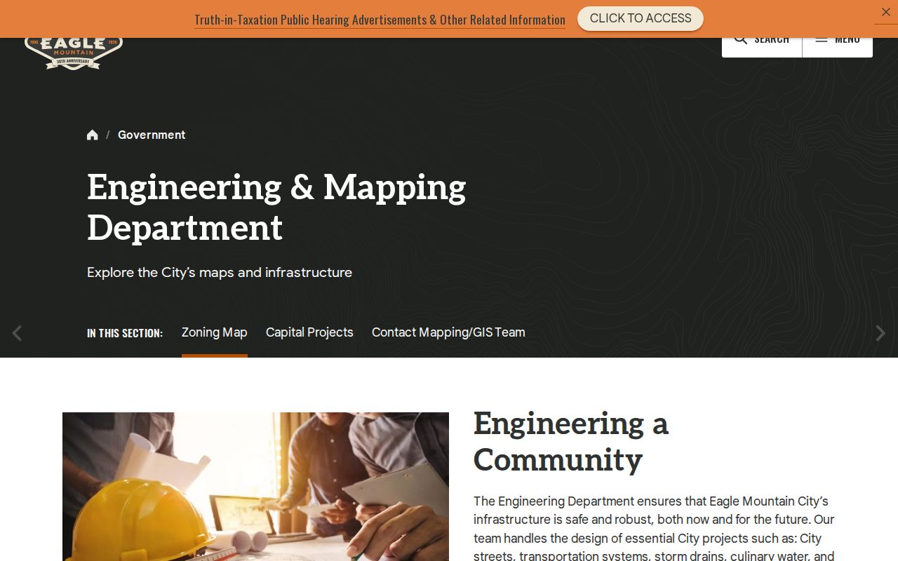 Eagle Mountain people search GIS and parcel mapping page